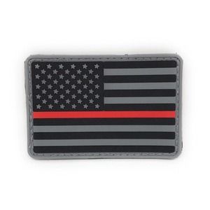 Thin Red Line USA Flag America Morale Patch PVC